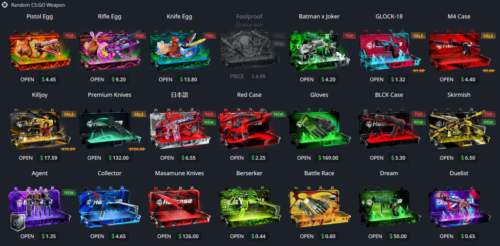 CS:GO Hellcase - Guess the names of the knives, compose the first