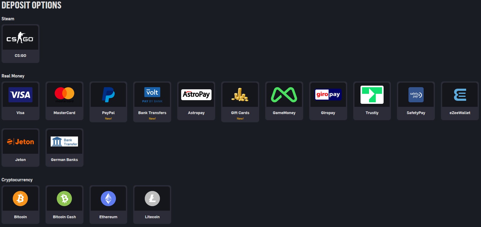 CSGOEmpire Deposit Options