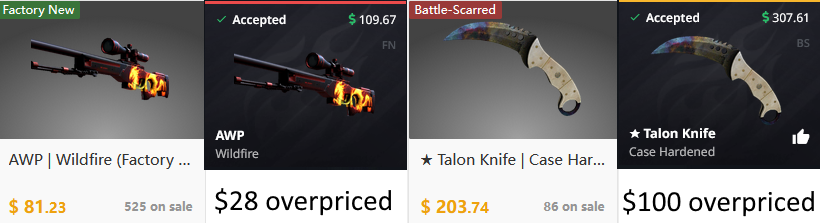 Hellcase overpriced CS:GO skins