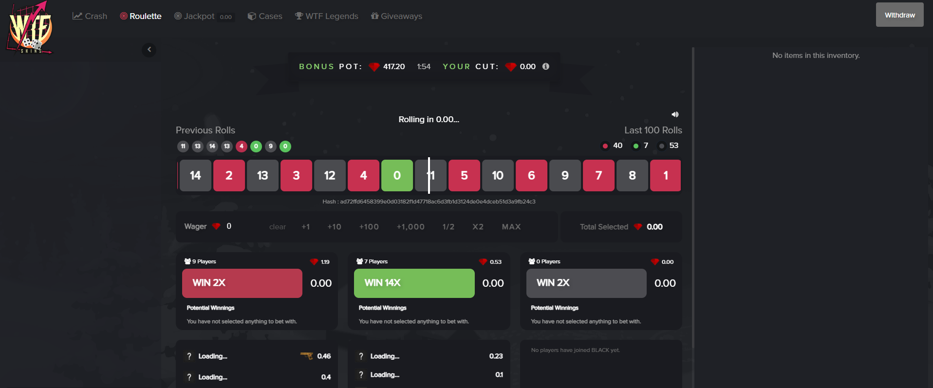 WTFSkins in 2022, a few years before it shut down