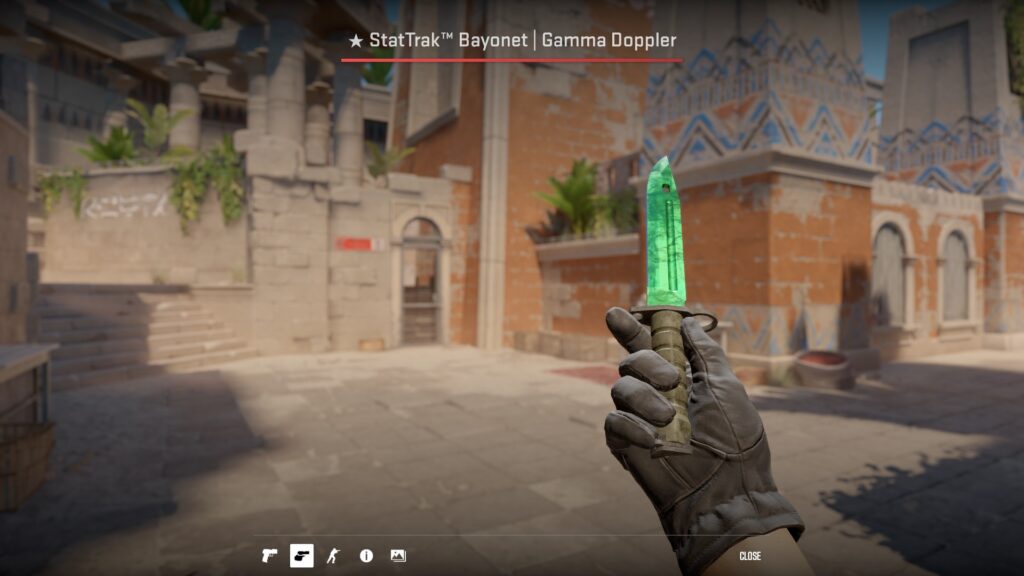 Emerald Gamma Doppler Bayonet Knife screenshot
